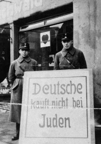 Official Nazi boycott of Jewish shops, Kappeln, 1st April 1933